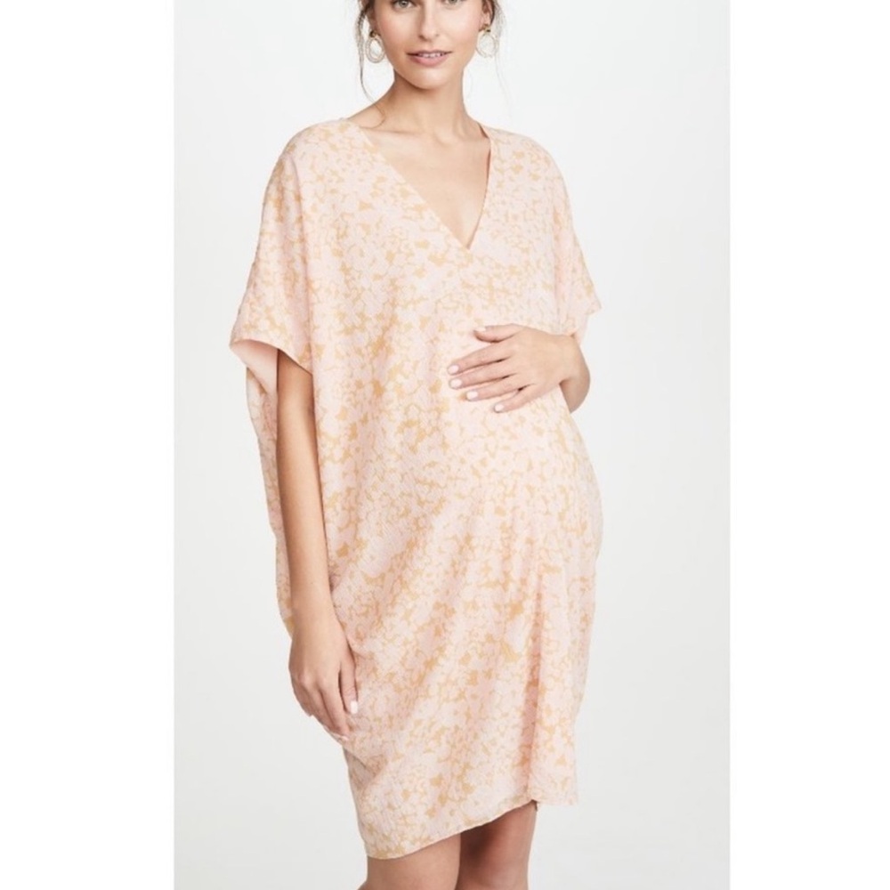 Hatch Silk Slouch Floral Dress Maternity Oversized Loose Pink Pastel One Size